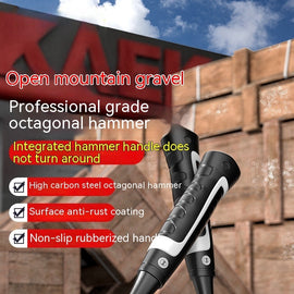 Octagonal Solid Integrated Wall Striking Large Iron Hammer - Father's Grip