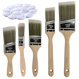 5pcs Pro-Grade Angle Paint Brushes for Artist, Acrylic, Latex, and Oil Paints – Ideal for Home Improvement, Interior & Exterior Use - Father's Grip