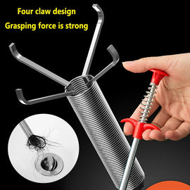 60cm Spring Pipe Dredging Tool, Drain Snake, Drain Cleaner Sticks, Clog Remover, Household Cleaning Tool for Kitchen and Bending Sinks - Father's Grip