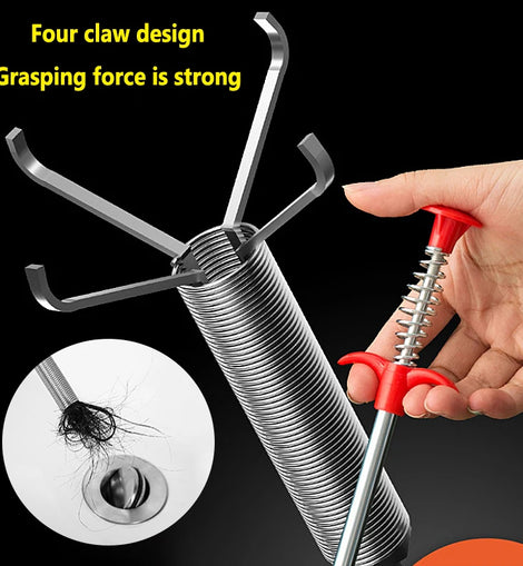 60cm Spring Pipe Dredging Tool, Drain Snake, Drain Cleaner Sticks, Clog Remover, Household Cleaning Tool for Kitchen and Bending Sinks - Father's Grip