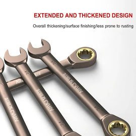 6/8/10mm Strengthened Ratchet Wrench: Large Opening, Dual Purpose, High-Quality Hand Tool Spanner - Father's Grip