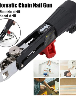 Automatic Chain Nail Gun Adapter: Rechargeable Electric Screw Gun for Woodworking Tools - Father's Grip