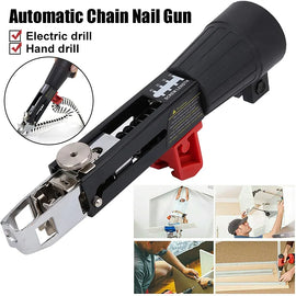 Automatic Chain Nail Gun Adapter: Rechargeable Electric Screw Gun for Woodworking Tools - Father's Grip