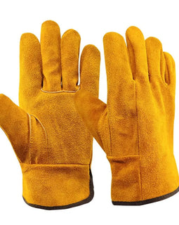 Men's Soft Cowhide Work Gloves: Soft Cowhide for Driving, Hunting, Farming, Gardening, Welding, and Mechanic Safety - Father's Grip