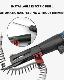 Automatic Chain Nail Gun Adapter: Rechargeable Electric Screw Gun for Woodworking Tools - Father's Grip