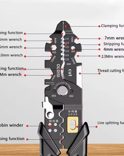 25-in-1 Multi-Functional Stripping Pliers: Wire Stripper, Ring Crimper, and Network Cable Stripper Tools - Father's Grip