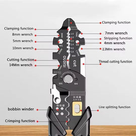 25-in-1 Multi-Functional Stripping Pliers: Wire Stripper, Ring Crimper, and Network Cable Stripper Tools - Father's Grip