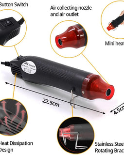 1Pc 220V Mini Heat Gun for DIY Soldering, Electric Heat Dryer, Mini Heat Gun for Crafts, Shrink Tubing, and Wraps - Father's Grip