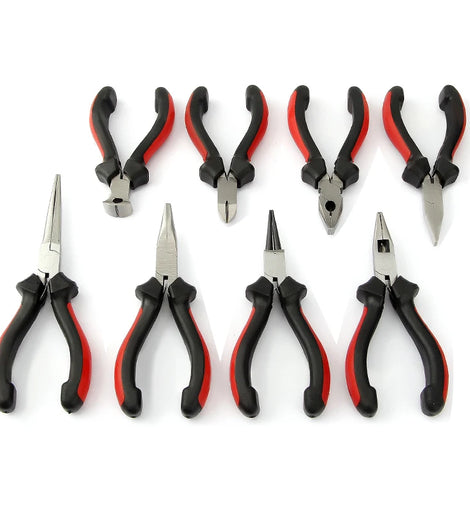 Mini Pliers Set: Diagonal Pliers, Wire Cutters, Round Mouth, Bent, Long Needle Nose, Ideal for DIY and Small Jewelry Crafting - Father's Grip